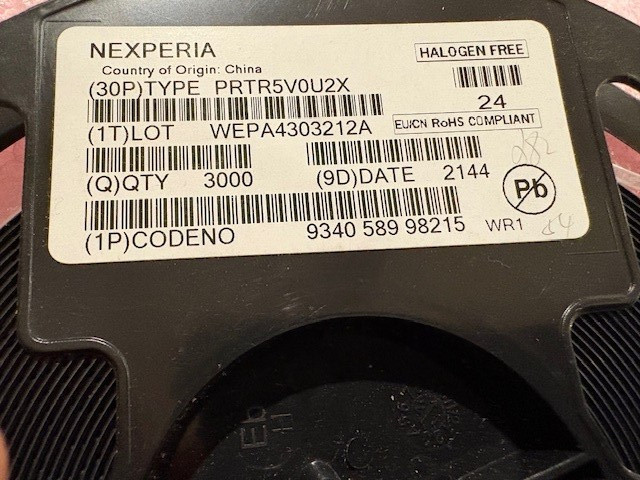 2000pc Nexperia PRTR5V0U2X, Ultra-low Capacitance ESD Protection Diode