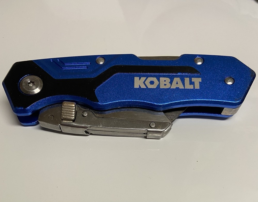 KOBALT Quick Change Folding Lockback Utility Knife Blade USED Box Cutter