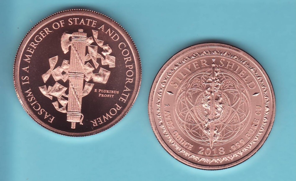 FASCIST AXE  1 oz. Copper Round  MINI MINTAGE  #61   Silver Shield  2018