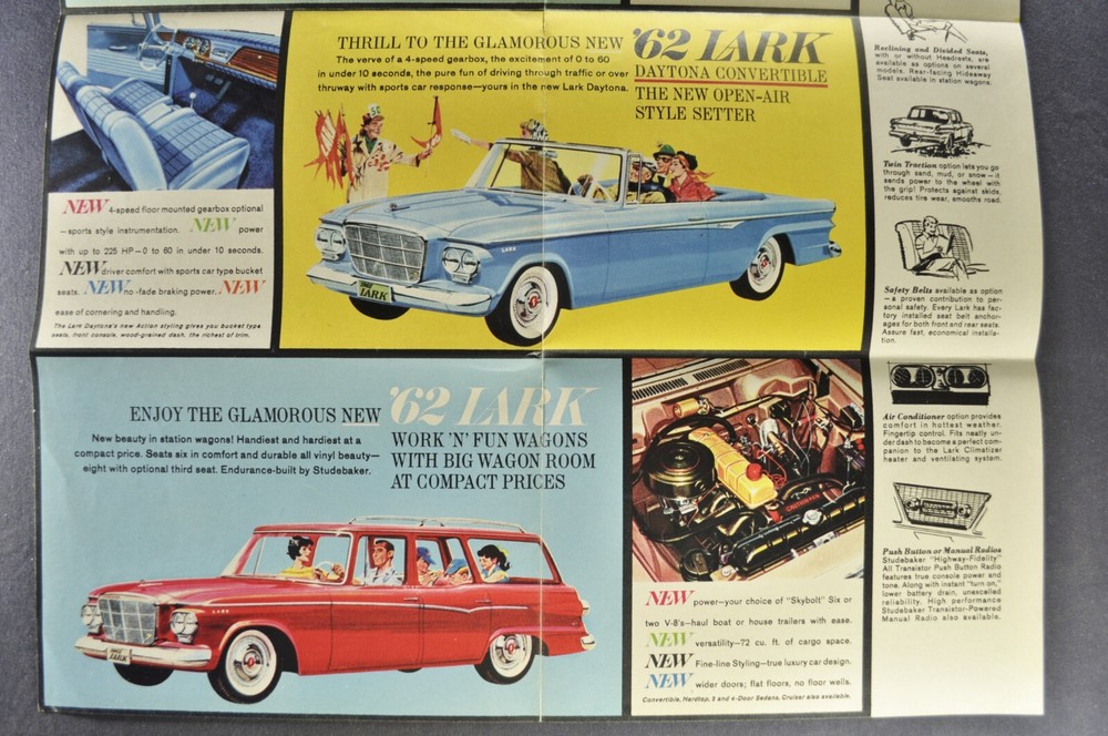 1962 Studebaker Lark Brochure Folder Daytona Cruiser Wagon Excellent Original 62
