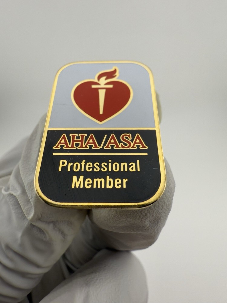AHA /ASA Professional Member Enamel Gold Tone Pin