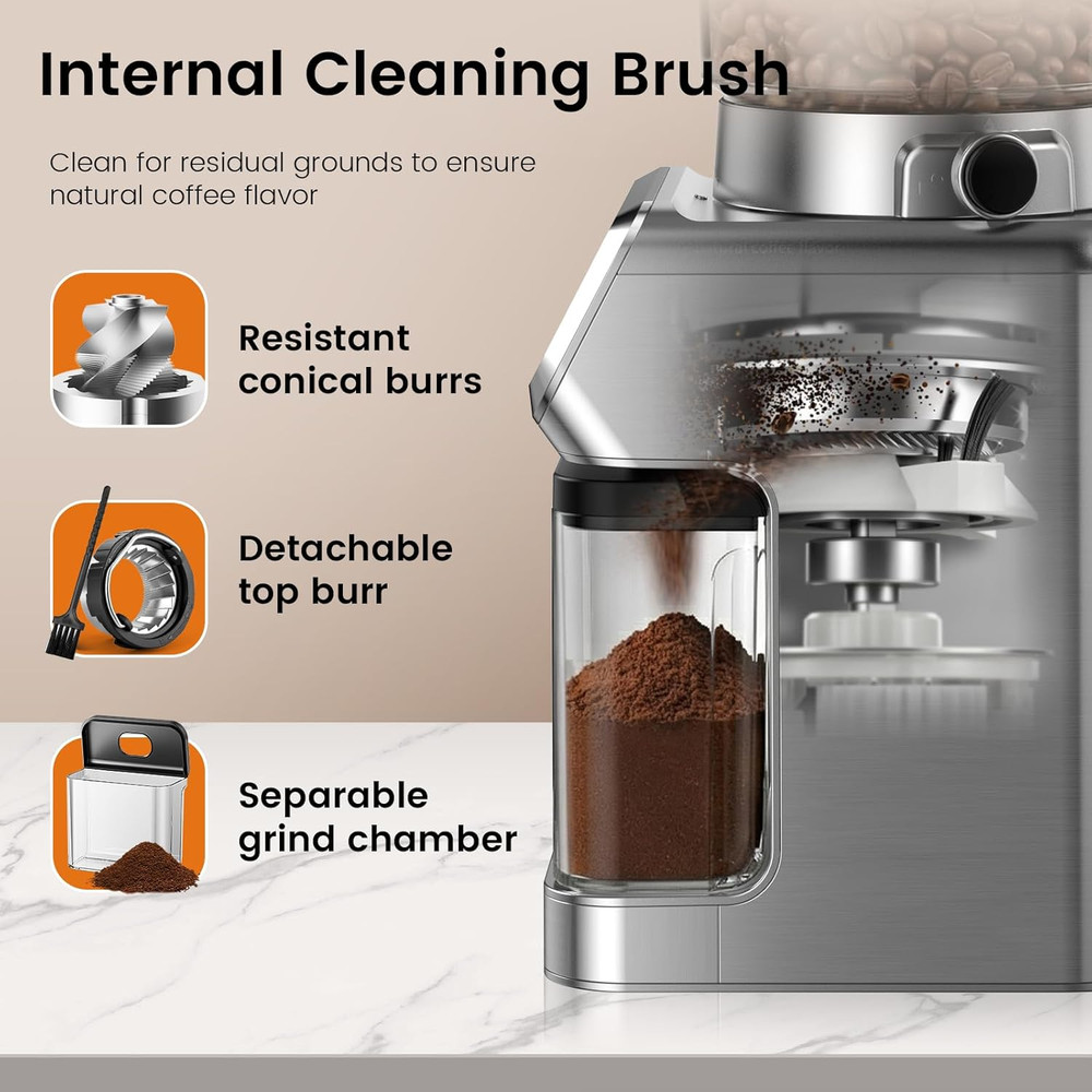Electric Burr Coffee Grinder with 30 Settings & Touchscreen Control