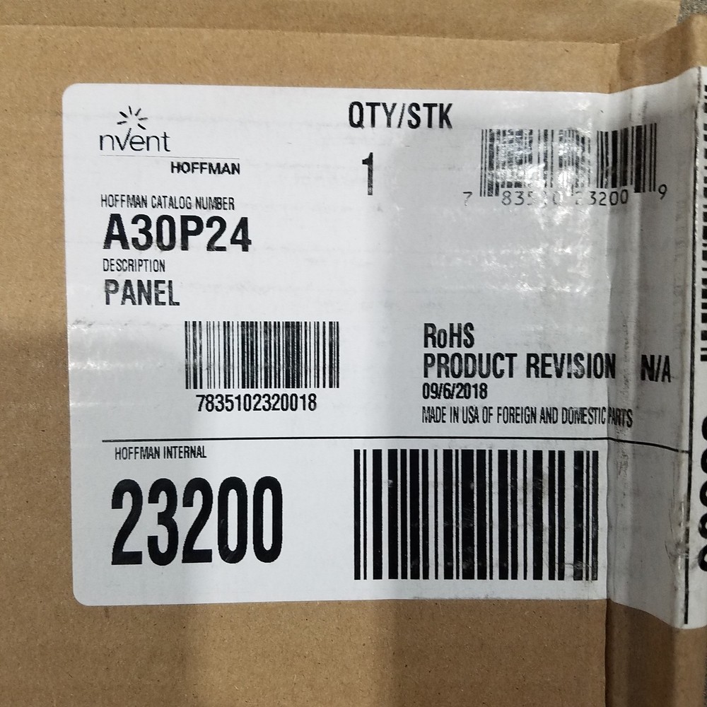 Hoffman A30P24 Steel Back Panel - NEW