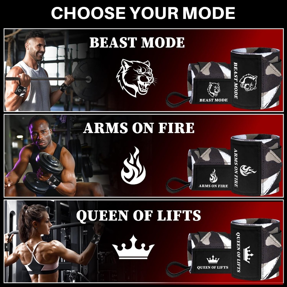 HeavyDuty Wrist Wraps with Thumb Loop for Powerlifting & Strength Training