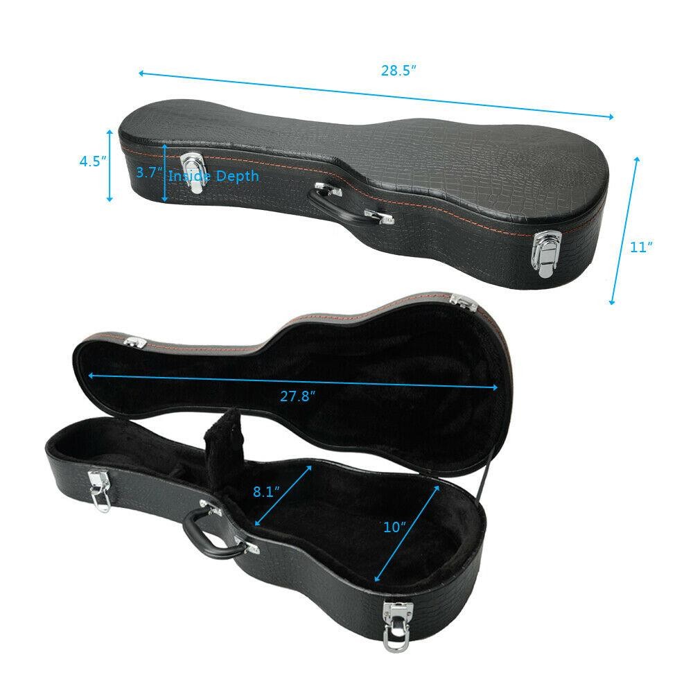 Glarry 26" Deluxe Protable Tenor Ukulele Hard Case Leather Hard-shell