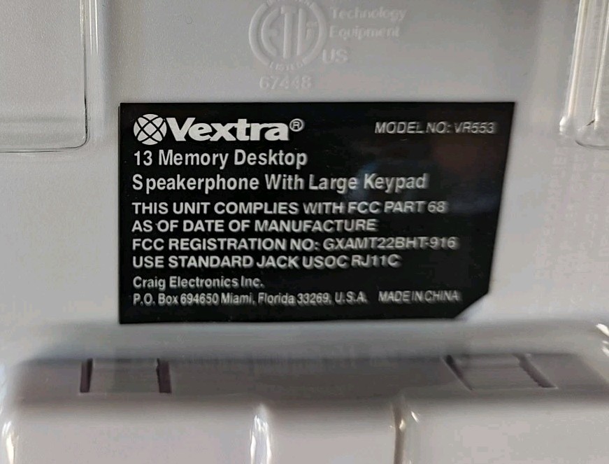 Vextra Desktop Speaker Phone Large Keypad New