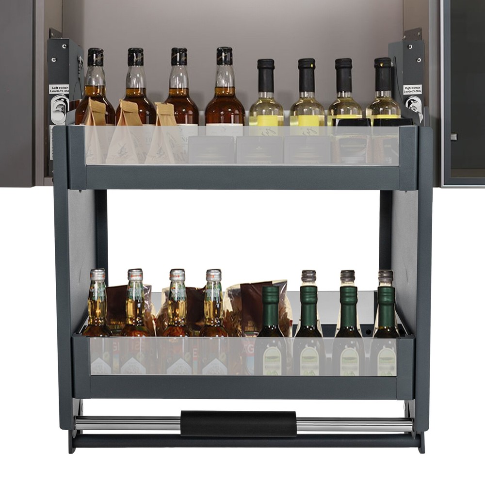 Pull-Out Cabinet Shelf Drop Down Shelf Pull-Down Lift for Kitchen Cabinet 2-tier