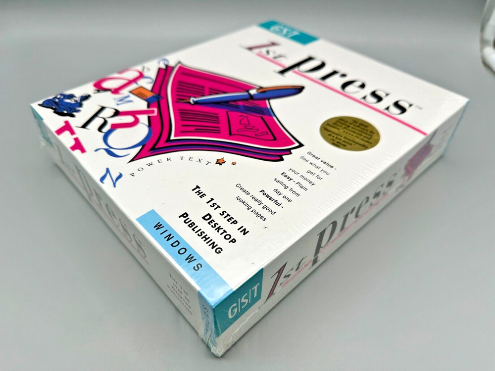 GST 1st Press Desktop Publishing Software 3.5" Diskette Windows NEW OLD STOCK!