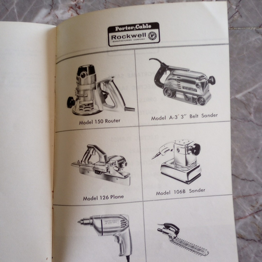 Vintage Porter Cable Routers Operating Instructions Booklet