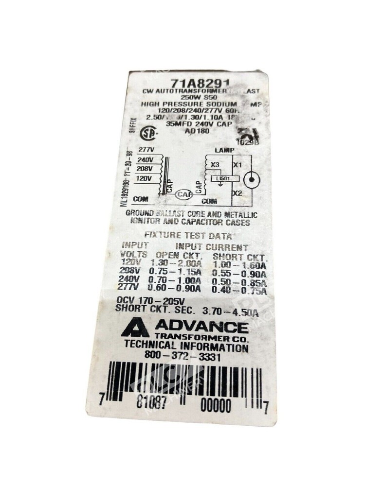 Advance Transformer 71A8291