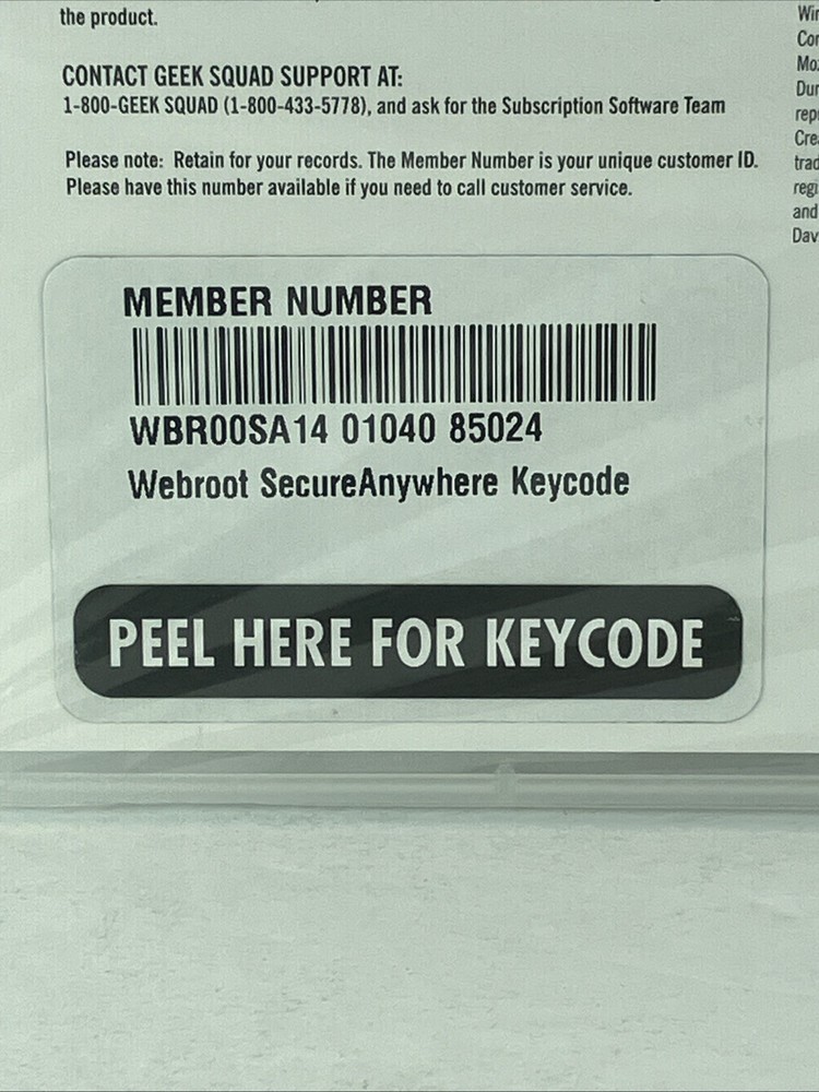 Webroot SecureAnywhere Advanced Security for PC, Mac & Mobile Devices New Sealed