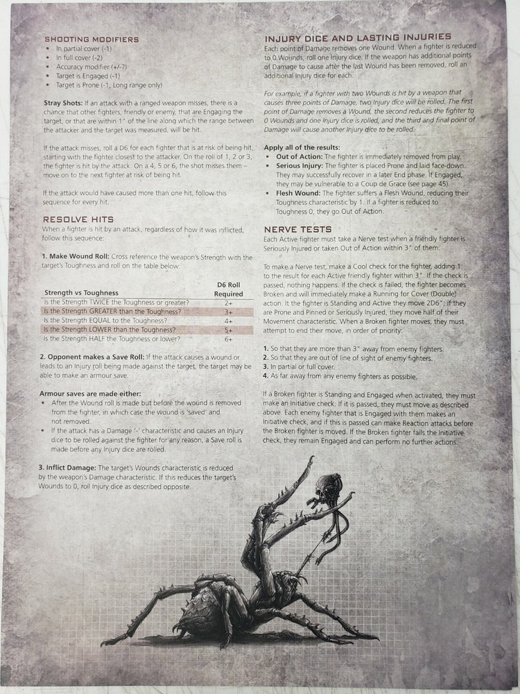 Necromunda Hive War Rulebook, tokens, playmat and Quick Reference Sheets, 40K