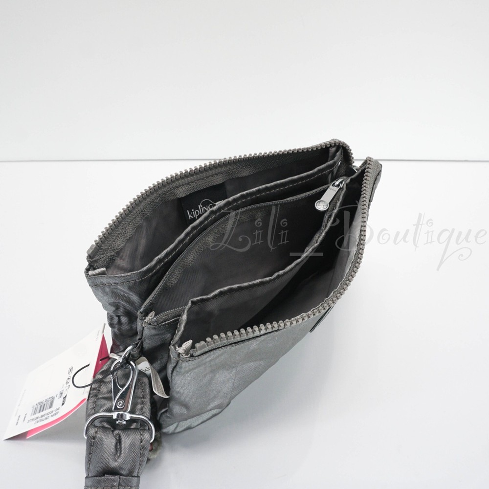 Kipling Creativity XL Pleat Extra LargePouch Polyamide KIB5P4 Moon Grey Metallic