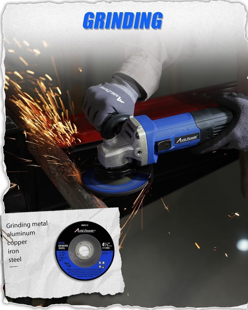 Compact 4-1/2" Electric Grinder Power Tool