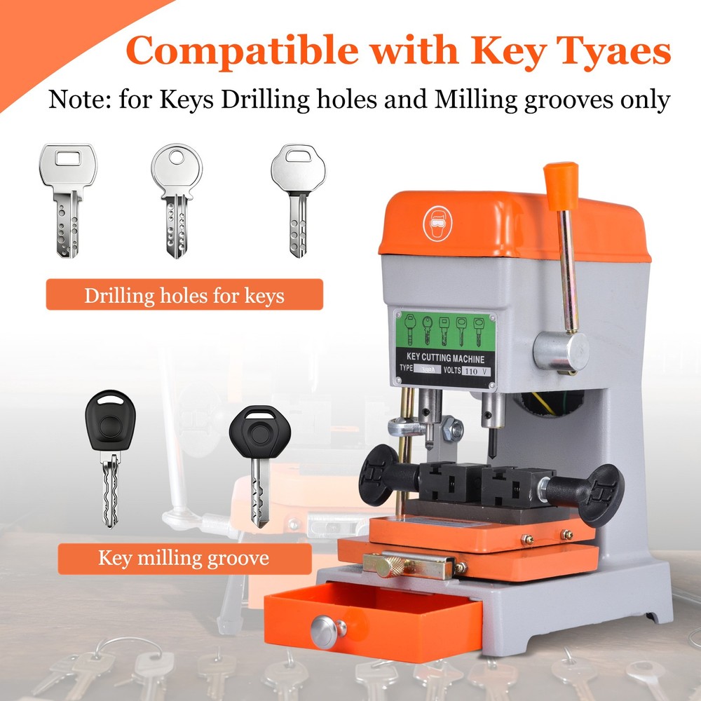 Key Copy Machine 110V, Vertical Duplicator for Precision Cutting Key, Locks&Car
