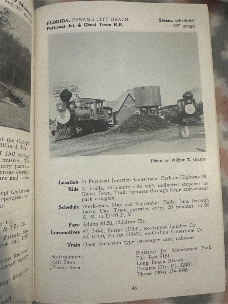 1972 STEAM PASSENGER SERVICE DIRECTORY