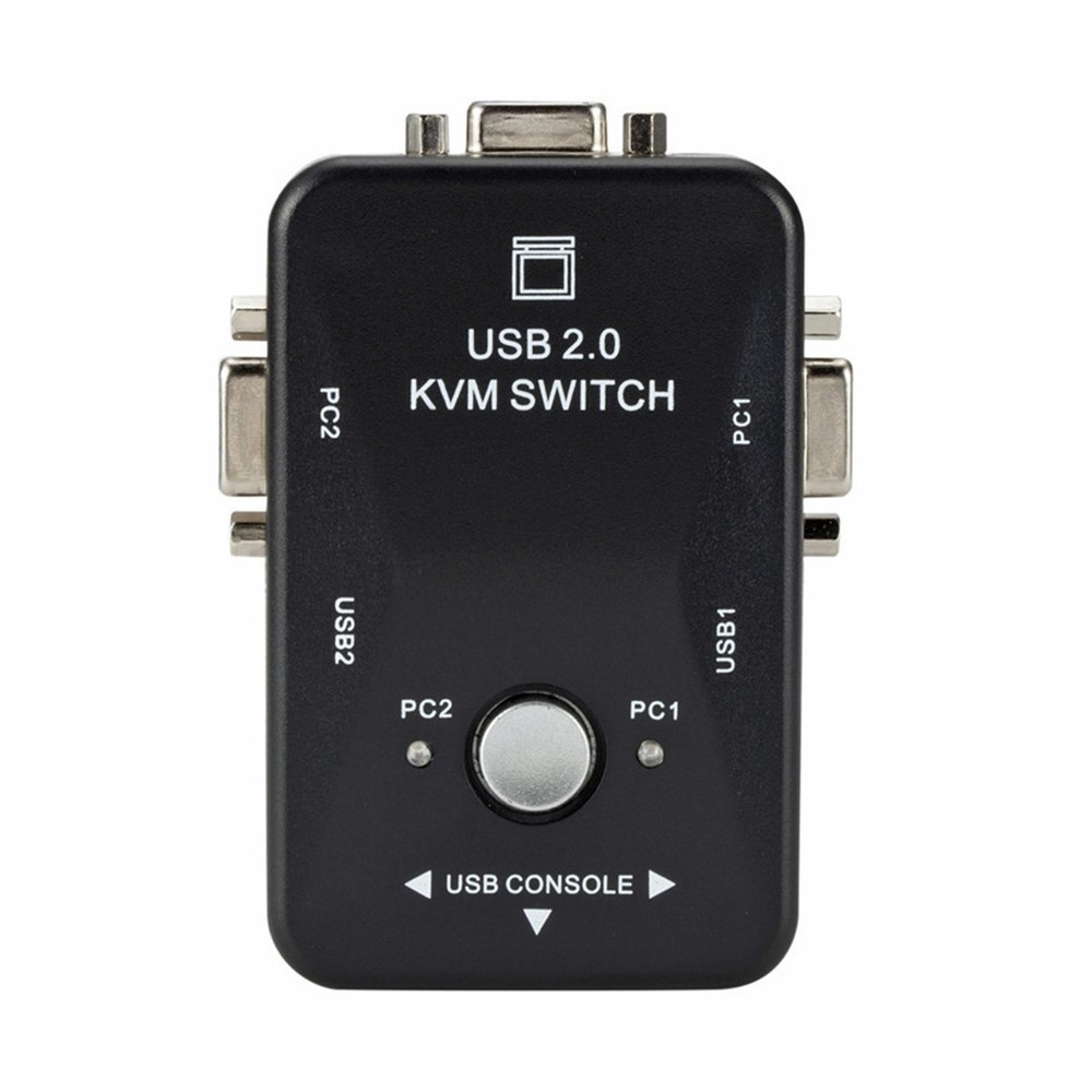 Dual/2-Port USB VGA KVM Switch Box Mouse Keyboard Monitor Sharing Computer PC E