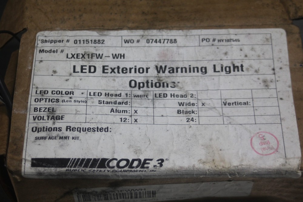 Code 3 LED Exterior Warning Light LXEX1FW-WH