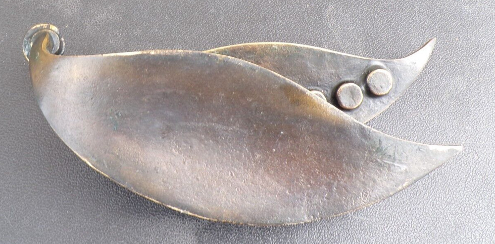 Brass Olive leaf Chanukiah 1950s