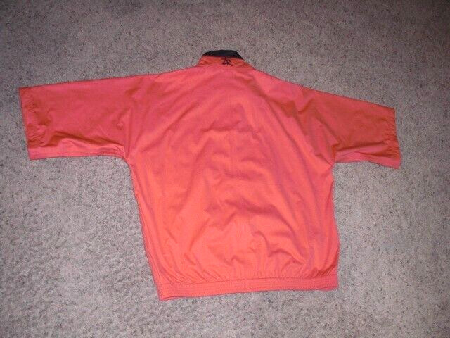 ZERO RESTRICTION orange short sleeve 1/2 zip Pullover Jacket men's Large