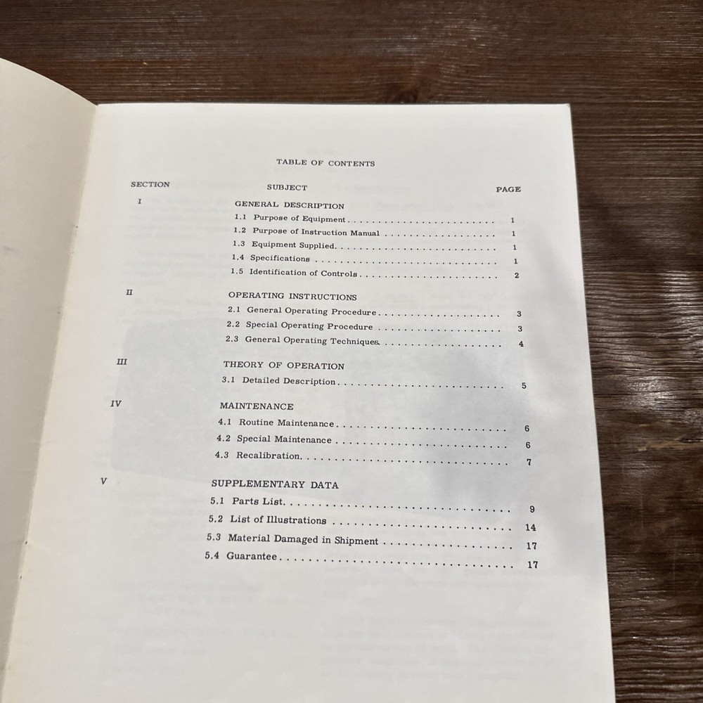 Acton Laboratories Type 320-AB Phase Meter Operating Instruction Manual 1959
