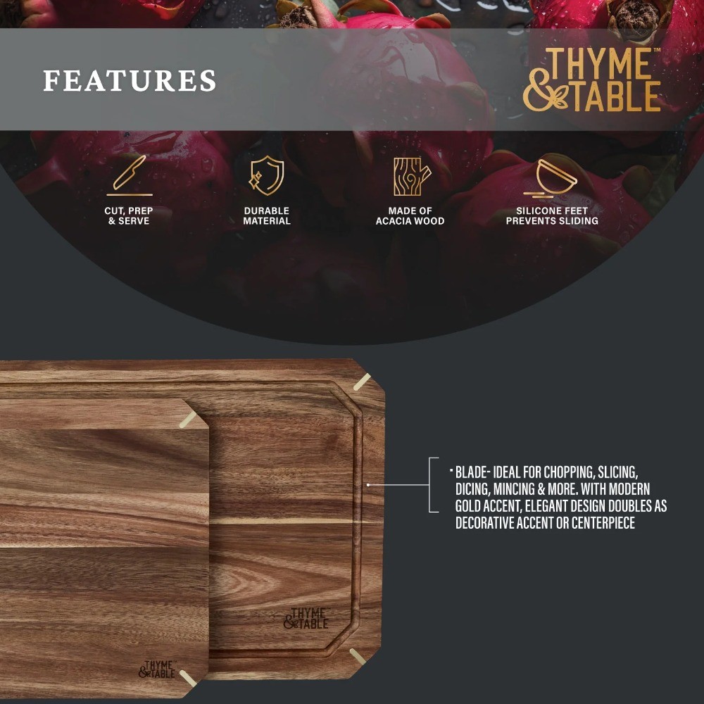 2-Piece Acacia Cutting Board Set