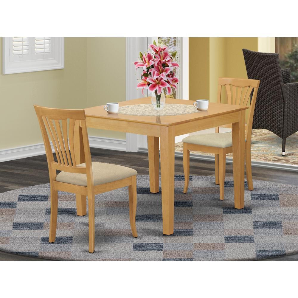 OXAV3-OAK-C 3 Pc Kitchen Table set - Dining Table for small spaces and 2...