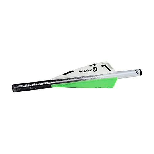Quikfletch Hellfire Stabilizing Fletching - White/Green 3" Vane