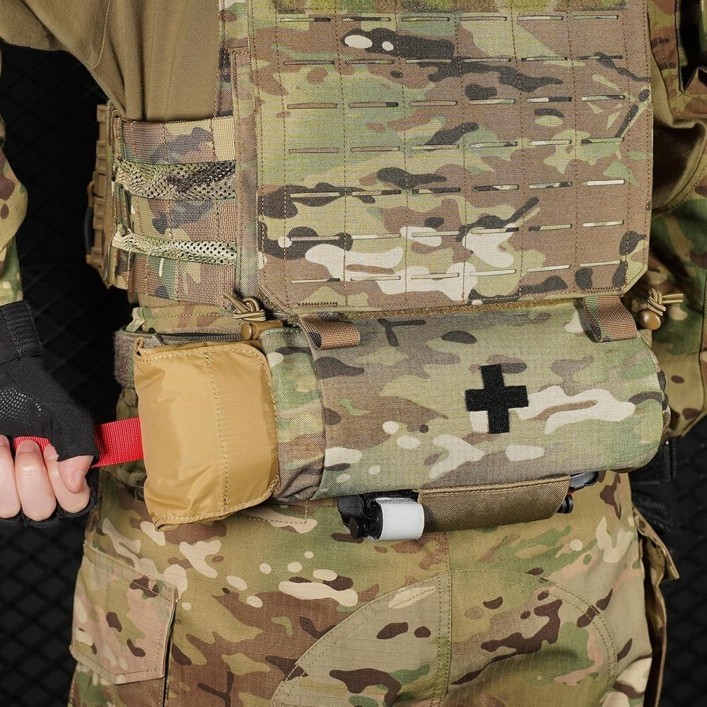 High Utility Tactical First Aid Dump Pouch - 3 Compartment Emergency Kit Bag