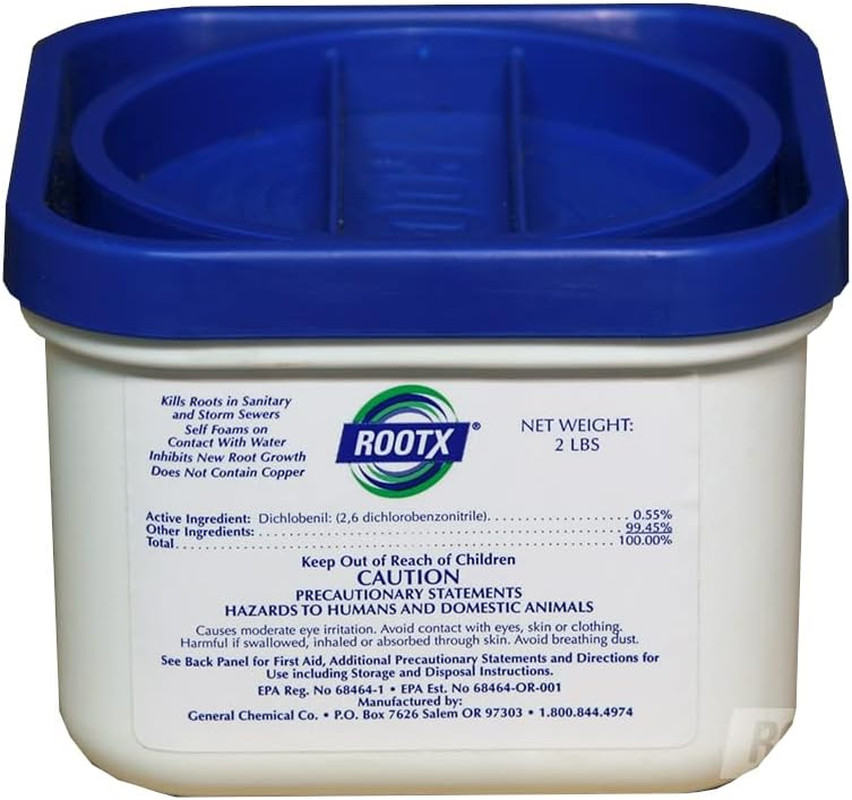 Rootx - 2 LB. JAR (No Funnel/Applicator) Foaming Root Control for Sewer Lines