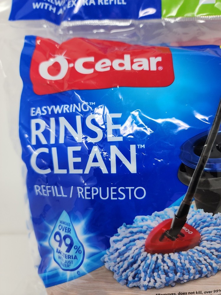 2 Pack O-Cedar EasyWring Rinse Clean Spin Mop OEM Genuine Refill Blue White New