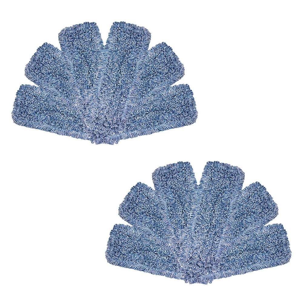 Wet & Dry Floor Mop Pad Reflls - 18" (12/Pack), Colors, Microfiber, Reuseable