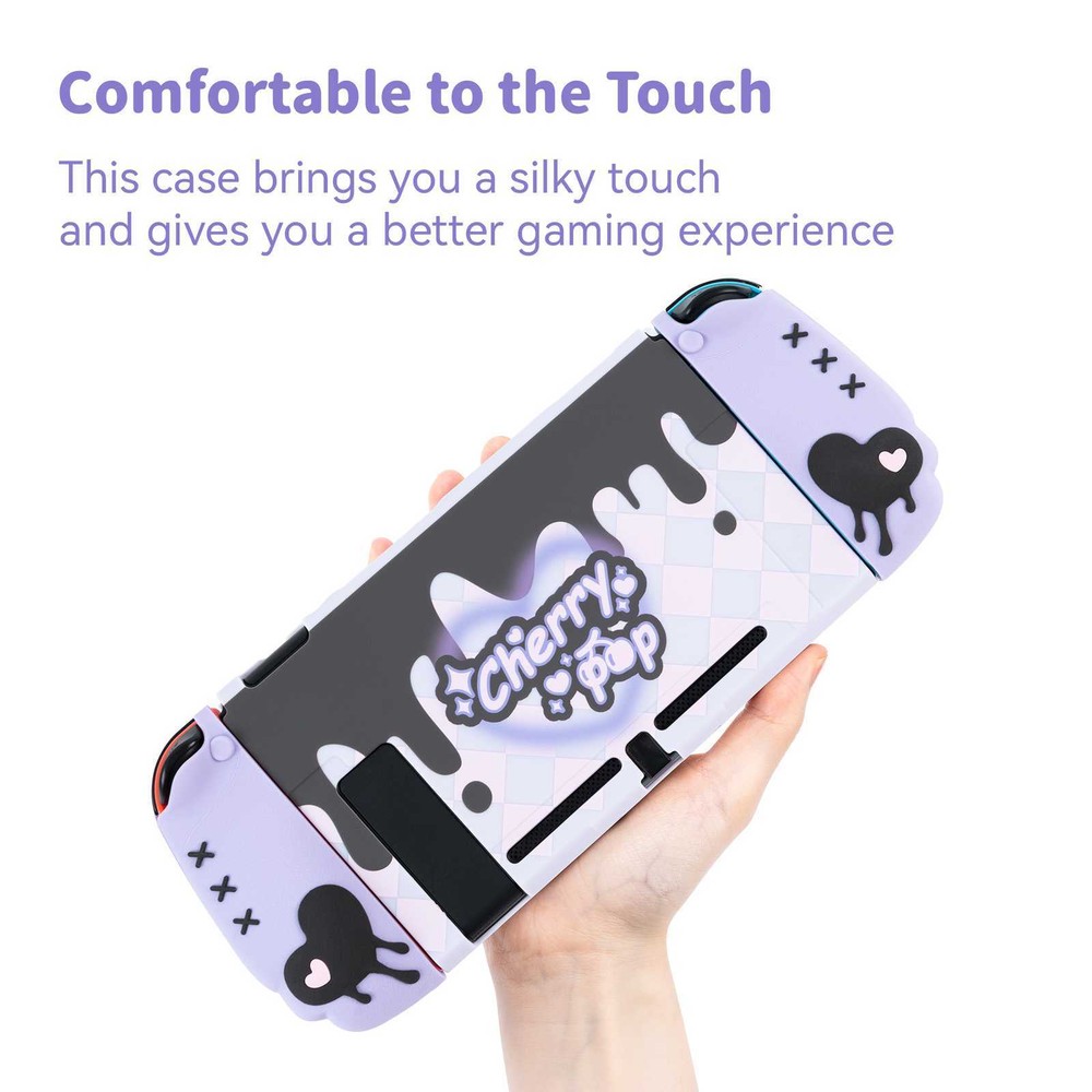 GeekShare Case for Nintendo Switch/OLED HardShell Silicone Joycon Cherry Pop