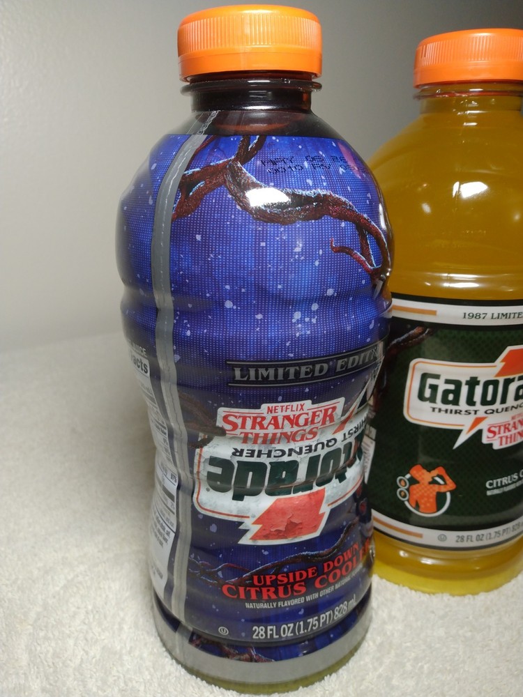 2 Gatorade Upside Down Citrus Cooler 28oz Bottle Stranger Things Lucas Sinclair