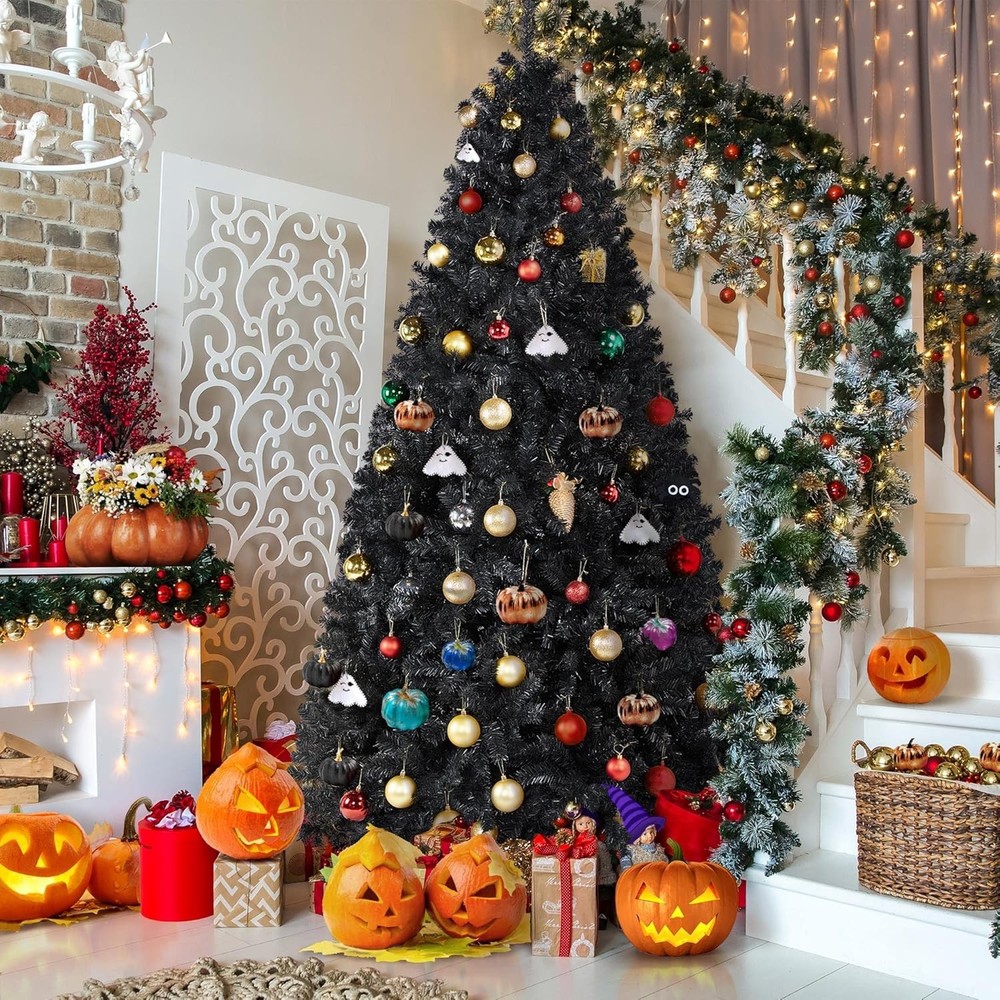9ft Artificial Christmas Tree, Realistic Premium Spruce Hinged Full