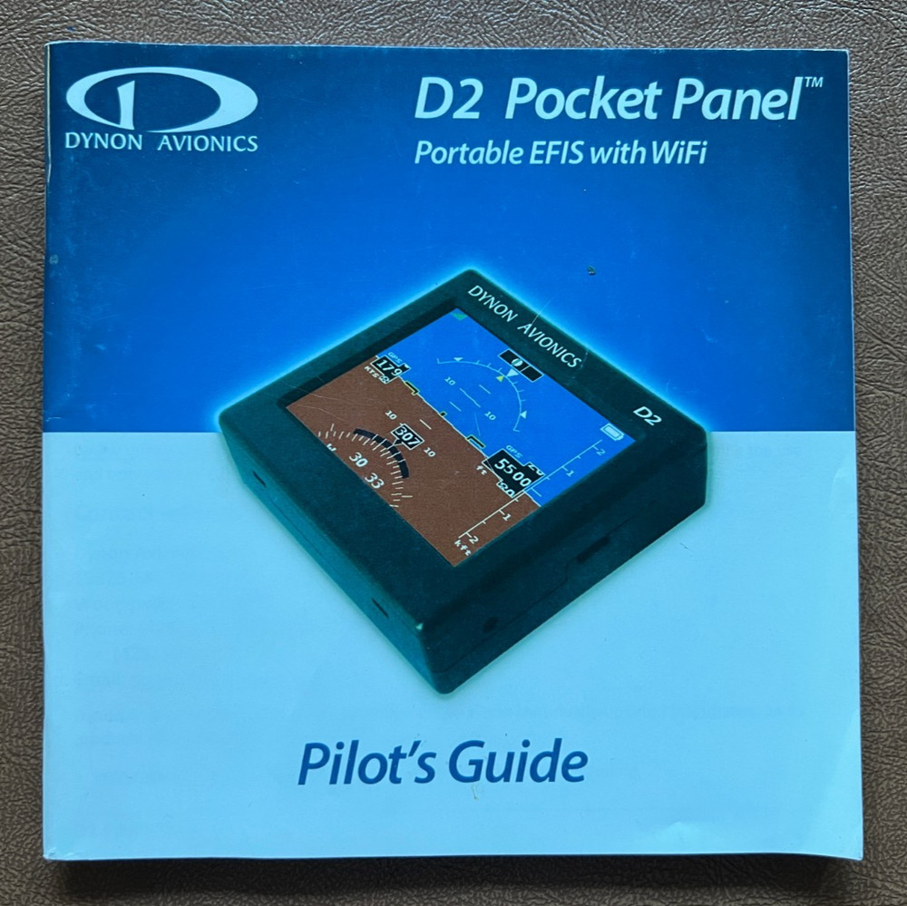 2013 Dynon Avionics D2 Pocket Panel EFIS WiFi - Pilot's Guide (guide book only)