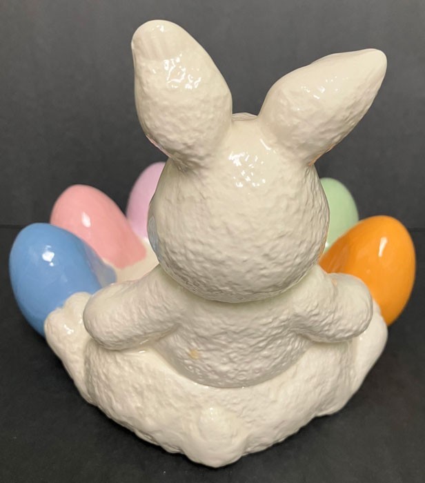 VINTAGE CERAMIC CANDY TRINKET EASTER DECOR BUNNY DISH
