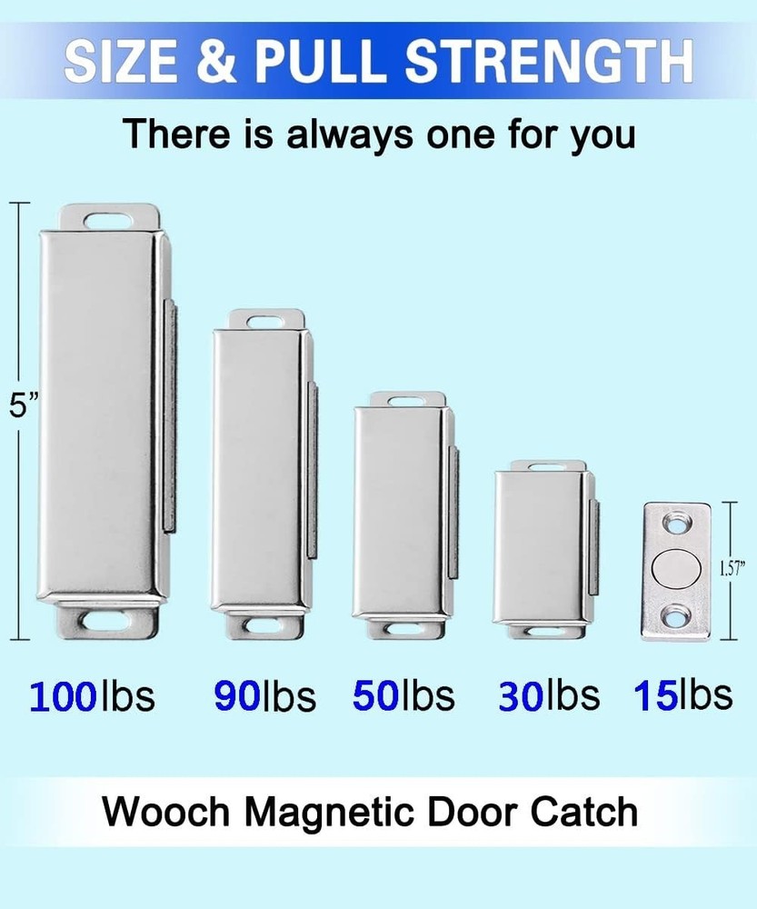 Stainless Steel Magnetic Catch 4-Pack 160lb Pull Force Rustproof Kitchen Cabinet