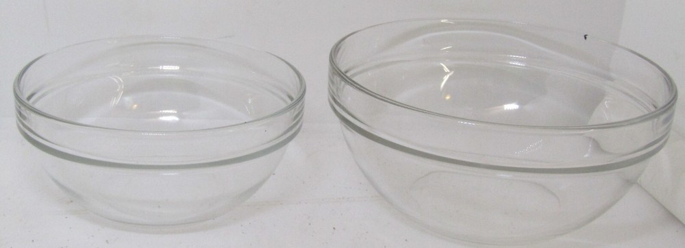 7-PIece Clear Glass Nesting Prep Bowls. New Without Box.
