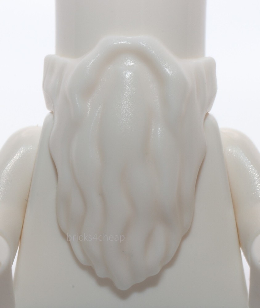 Lego White Minifig Beard Rounded End Mage