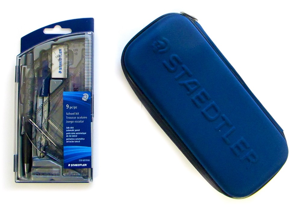 Staedtler Compass, Pencil, Protractor, Ruler, Triangle Rulers & Pencil Case Set