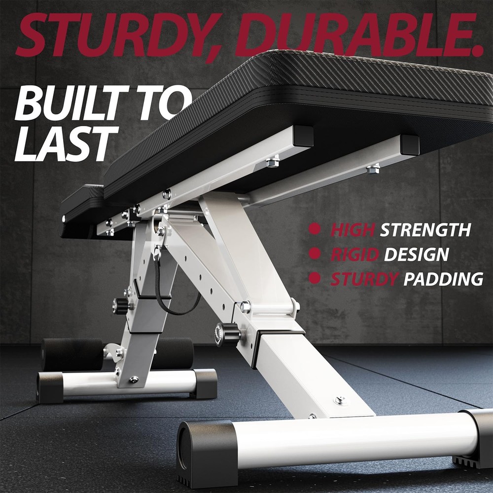 Adjustable/Foldable Workout Exercise Bench for Home Gym, Weightlifting and St...