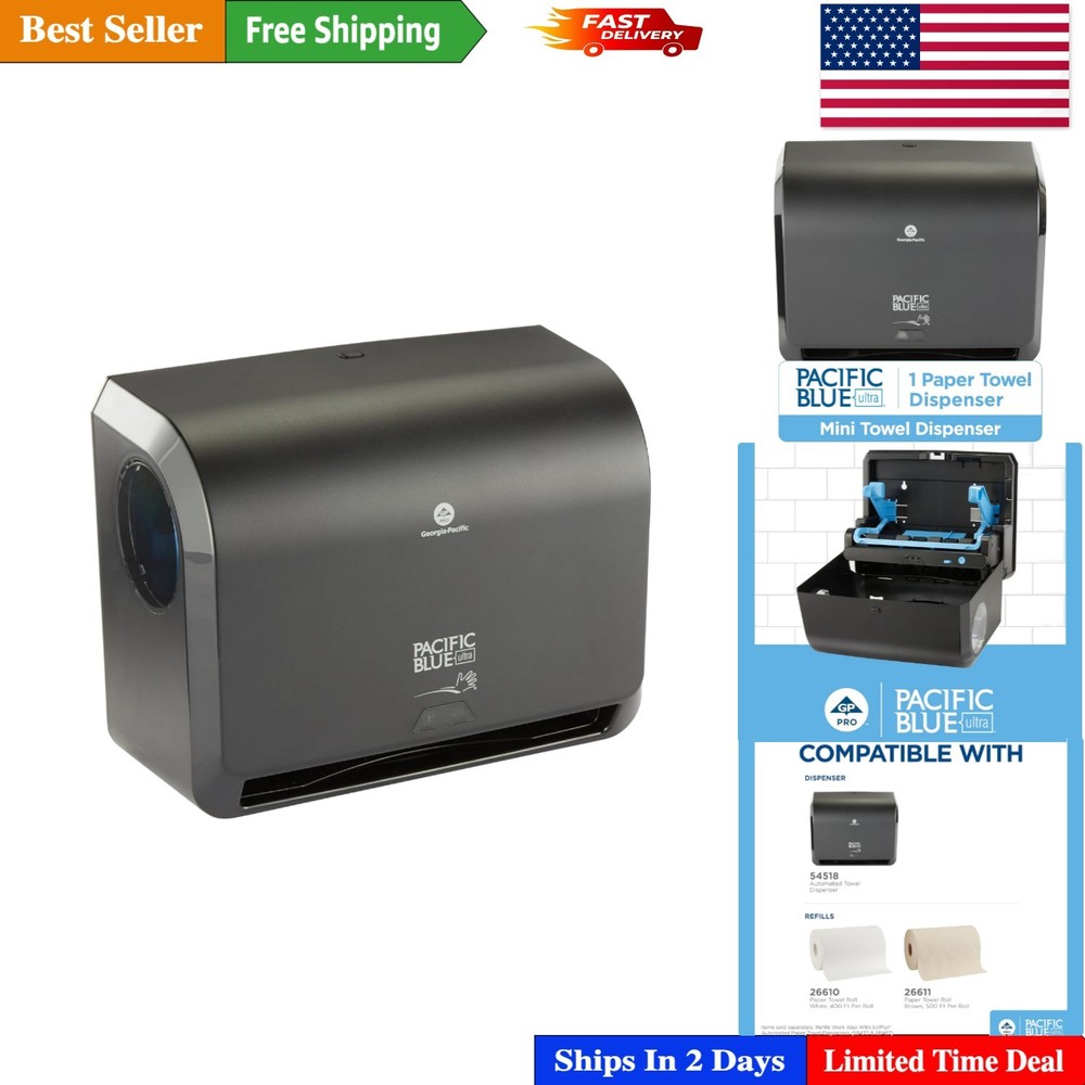 Pacific Blue Ultra 9" Mini Touchless Paper Towel Dispenser - Efficient & Compact
