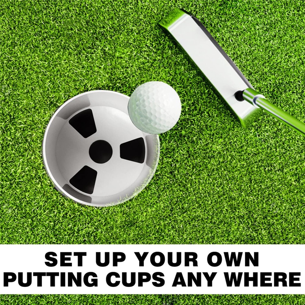 2PCS Golf Hole Cup,Abs Ivory White Plastic Golf Cups,Dimension 4" Depth,Diameter