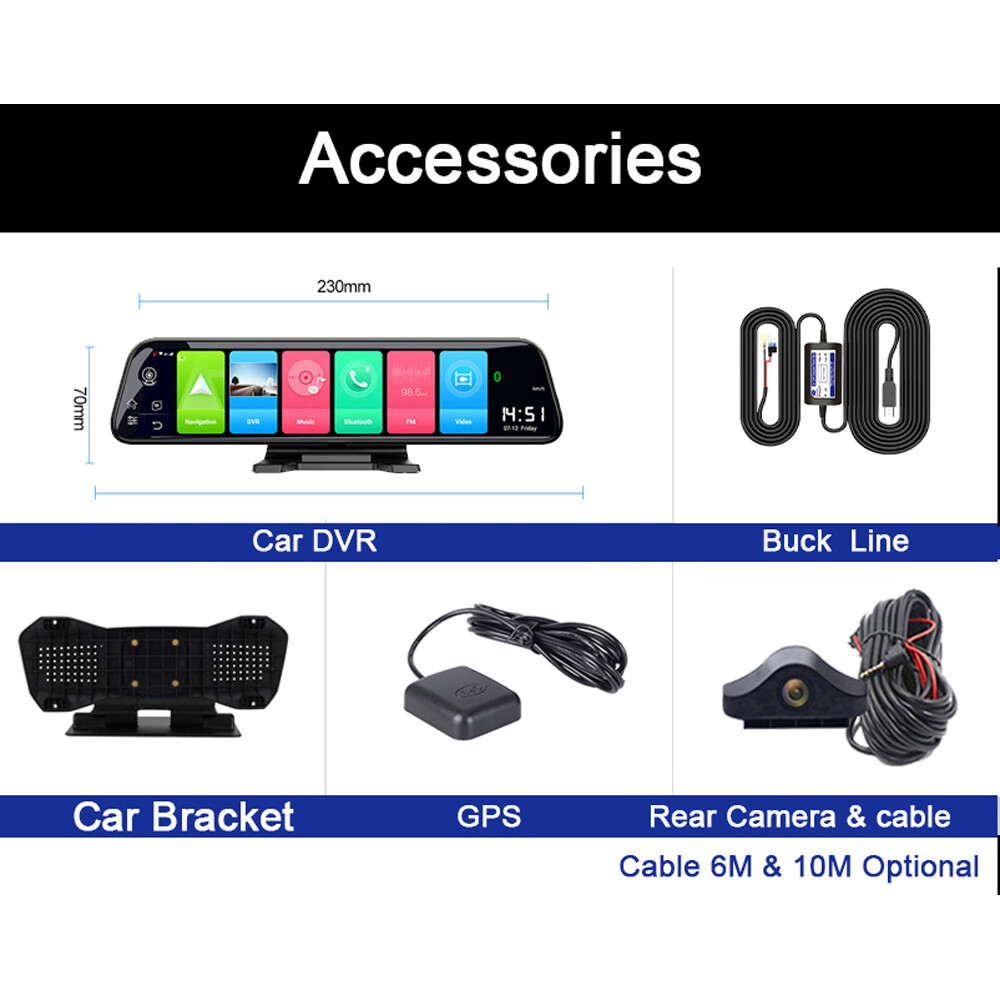 4G Android 8.1 Dashboard car DVR Video Recorder GPS Navigation wifi Dash camera