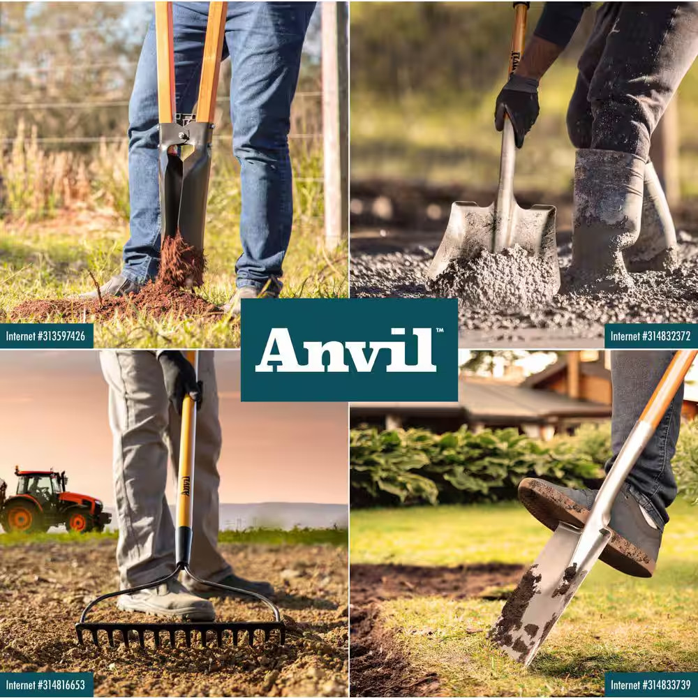 47 In. L Wood Handle Steel Post Hole Digger