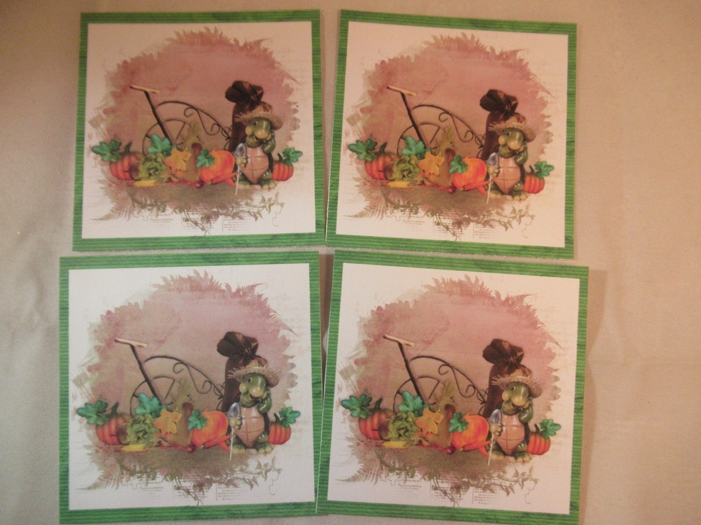 AUTUMN TURTLE  MINI GREETING CARDS WITH ENVELOPES