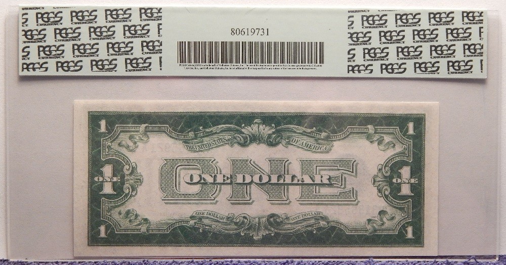 1928 $1 Silver Certificate Blue Seal Funny Back PCGS 65 PPQ #68