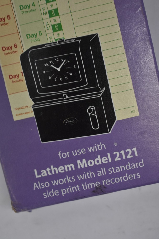 Lathem Weekly Time Cards Double Sided 100 Pack For Model 2121/Side Print