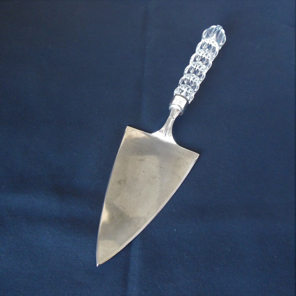 Mikasa Cake Knife Crystal Handle Silver Plated Rousseau Pattern